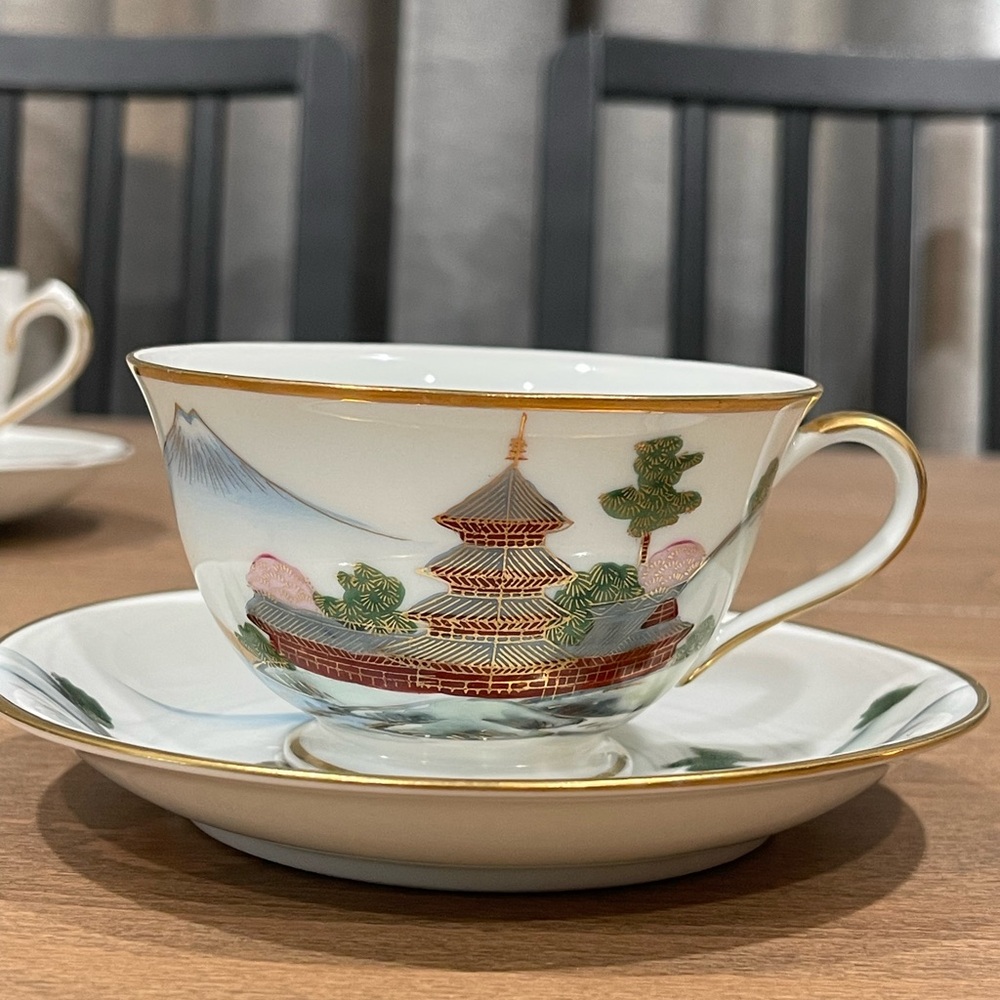 Elegant Gold and White Teacup Set